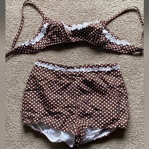 Vintage Brown Polka Dot Bikini